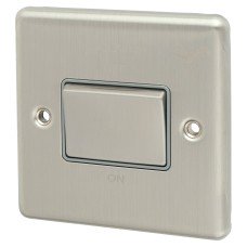 Eurolite Enhance Decorative 6A 1 Gang Triple Pole Fan Isolator - Satin Steel with Grey Inserts