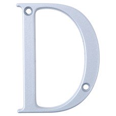 76mm Screw Fix Door Letter - D - Premium Satin Silver