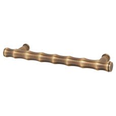 Alexander & Wilks Crispin Bamboo 15mm T-Bar Cabinet Pull Handle - 128mm Centres - Antique Brass