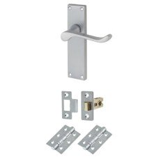 Exel Victorian Scroll Latch Door Handle Kit - Satin Chrome