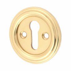 Jedo Parisian Escutcheon - 42mm Diameter - Keyhole - Polished Brass
