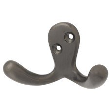 Alexander & Wilks Victorian Double Coat Hook - 30 x 24mm - Dark Bronze
