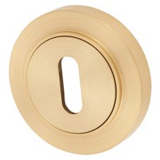 Burlington BUR60 by Frelan Escutcheon with Plain Rose - 53mm Diameter - Keyhole - Satin Brass