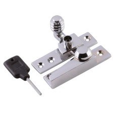 Exel London Beehive Pattern Quadrant Arm Locking Sash Window Fastener - 65 x 20mm - Polished Chrome