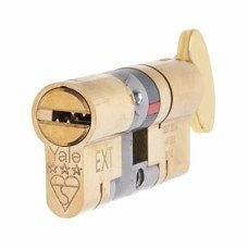Yale 3 Star Anti-Snap Platinum 80mm Euro Thumbturn Cylinder - 40mm Turn + 40mm - Polished Brass