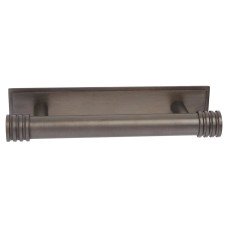  Frelan Hoxton Sturt Cabinet Handle on Rushton Backplate - 96mm Centres - Dark Bronze
