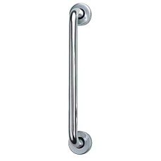 Exel 19mm D-Bar Door Pull Handle on Rose - Screw Fix - 300mm Centres - Polished Aluminium