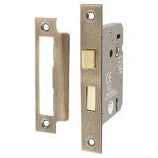 3 Lever Sashlock - 75mm Case - 57mm Backset - Antique Brass