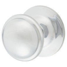 Carlisle Brass Round Victorian Centre Door Knob - 86mm Rose Diameter - Polished Chrome