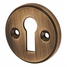 Exel Escutcheon - 40mm Diameter - Keyhole - Antique Brass