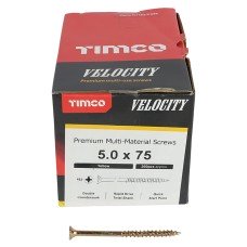 TIMCO Velocity Pozi Countersunk Wood Screws - 5.0 x 75mm - Yellow Zinc - Pack of 200