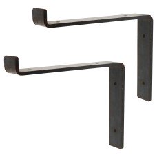 Olde Forge Steel Scaffold Board Shelf Bracket - Type 3 - 175 x 237 x 40mm - Matt Lacquered Iron
