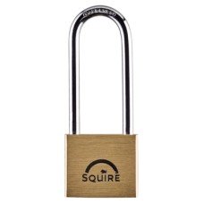 Squire Lion Open Long Shackle Padlock - 40mm Body - 64 x 22.5mm Shackle - Brass