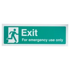 Exel Exit For Emergency Use Only - 300 x 150mm - Rigid Plastic
