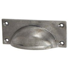 Olde Forge Square Cabinet Cup Handle - 84mm Centres - Pewter Effect