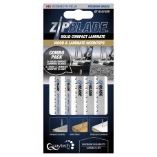 Zipblade Combi Jigsaw Blade Pack - Suits upto 12.7mm & 16-50mm Thick Worktops - Pack of 5