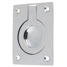 Exel Rectangular Flush Ring Cabinet Pull Handle - 63 x 50mm - Polished Chrome