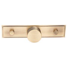 Frelan Hoxton Sturt Cabinet Knob on Rushton Backplate - 30mm Diameter - Antique Brass