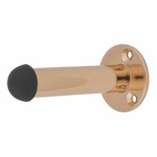 Hampstead Round Base Projection Door Stop - 80mm Projection - Polished Copper