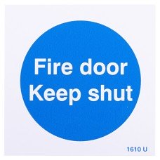 Exel Fire Door Keep Shut Door Sign - 100 x 100mm - Rigid Plastic - Pack of 10