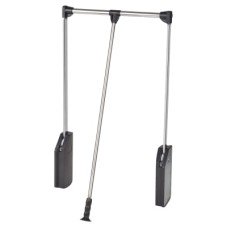 Double Pull Down Soft Close Wardrobe Rail Lift - 450-600mm - Max Weight 12kg - Black/Chrome