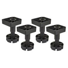 Square Adjustable Cabinet Furniture Legs - 105-150mm - Plastic - Pack of 4