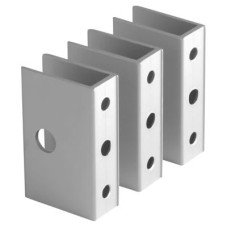 Pro Toilet Cubicle Wall Bracket - 12-13mm Panels - Satin Anodised Aluminium - Pack of 3