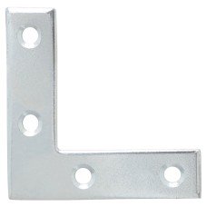 Flat Angle Corner Bracket - 50 x 50 x 15mm - Zinc Plated - Pack of 10