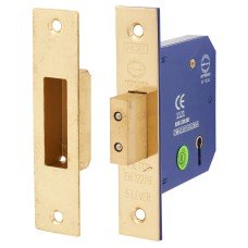 5 Lever Deadlock - 78mm Case - 57mm Backset - Electro Brass