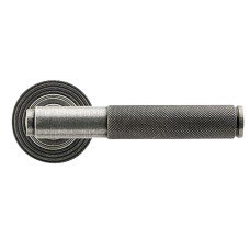 From The Anvil Pewter Knurled Door Handles on Round Beehive Rose - Brompton Range 