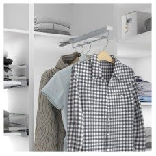 Exel Full Extension Ball Bearing Telescopic Wardrobe Rail - 445-743mm - Max 15kg - Satin Silver