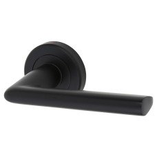 Serozzetta by Carlisle Brass Matt Black Door Handles on Round Rose - Dieci Range 