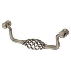 Olde Forge Cage Cabinet Drop Handle - 128mm Centres - Polished Steel