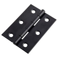 Exel Steel Butt Door Hinge - 75 x 50 x 1mm - Matt Black - Pair