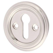Jedo Parisian Escutcheon - 42mm Diameter - Keyhole - Satin Nickel Jedo Parisian Escutcheon - 42mm Diameter - Keyhole - Satin Nickel