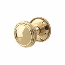 Exel Lined Mortice Door Knob - 65mm Rose Diameter - Polished Brass