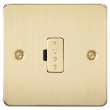 Knightsbridge 13A 1 Gang Flat Plate Unswitched Fused Spur - Brushed Brass