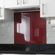 Exel Aluminium Kitchen Splashback - 600 x 750mm - Gloss Burgundy Red