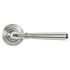 From The Anvil Polished Stainless Steel Door Handles on Round Beehive Rose - Newbury Range 