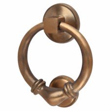 Louis Fraser Ring Round Back Plate Door Knocker - 120 x 95mm - Light Bronze