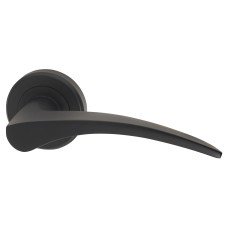 Serozzetta by Carlisle Brass Matt Black Door Handles on Round Rose - Olivier Range 