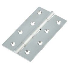 Solid Drawn Butt Door Hinge - 100 x 60 x 2.4mm - Satin Chrome - Pair