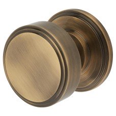 Hampstead Riley Mortice Door Knob - 62mm Rose Diameter - Antique Brass