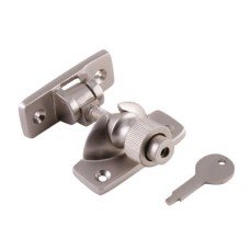 Hampstead Locking Brighton Screw Pattern Sash Window Fastener - 57 x 22mm - Satin Nickel