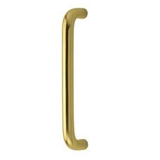 Exel 19mm D-Bar Door Pull Handle - Bolt Fix - 225mm Centres - Polished Brass