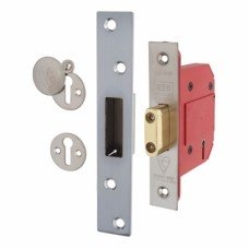 UNION 2100S StrongBOLT BS3621:2007 5 Lever Deadlock - 81mm Case - 57mm Backset - Satin Chrome
