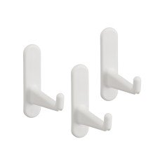 elfa Top Track System - Long Tool & Storage Board Hooks - 62 x 68 x 15mm - White - Pack of 3
