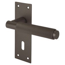 Serozzetta by Carlisle Brass Matt Bronze Knurled Keyhole Lock Door Handle - Varese Range - 130 x 55mm