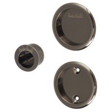 FVG Round 3 Piece Flush Handle Set - Black Nickel