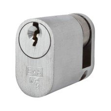 Eurospec 5 Pin 40mm Oval Single Cylinder - 30 + 10mm - Satin Chrome - Keyed to Differ